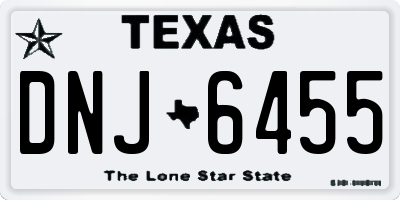 TX license plate DNJ6455