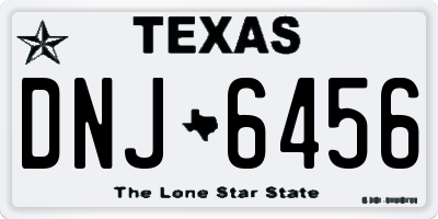 TX license plate DNJ6456
