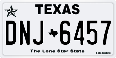 TX license plate DNJ6457