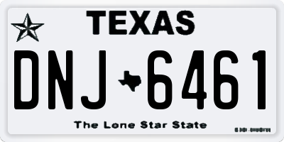 TX license plate DNJ6461