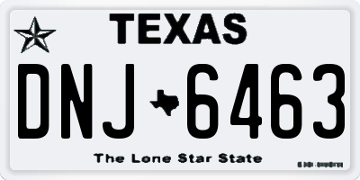 TX license plate DNJ6463