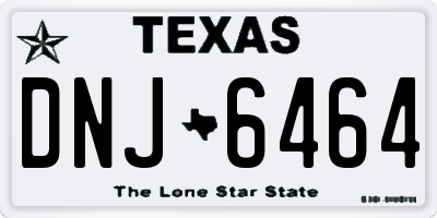 TX license plate DNJ6464
