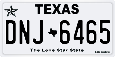 TX license plate DNJ6465