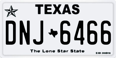 TX license plate DNJ6466