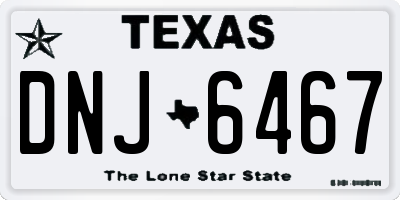 TX license plate DNJ6467