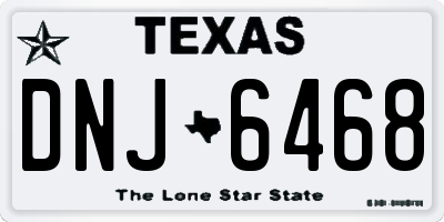 TX license plate DNJ6468