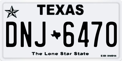 TX license plate DNJ6470