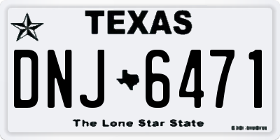 TX license plate DNJ6471