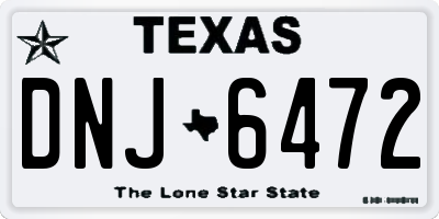 TX license plate DNJ6472