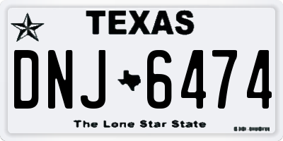 TX license plate DNJ6474