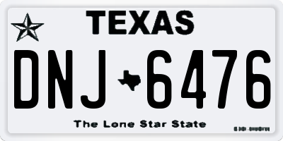 TX license plate DNJ6476