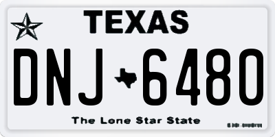 TX license plate DNJ6480