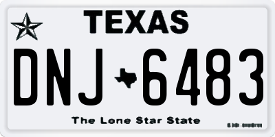 TX license plate DNJ6483