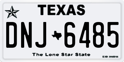 TX license plate DNJ6485