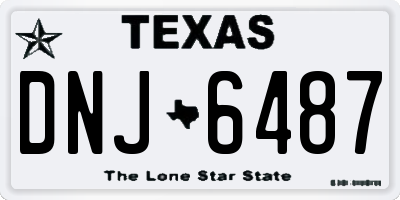TX license plate DNJ6487