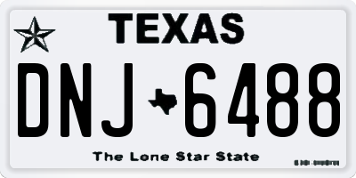 TX license plate DNJ6488