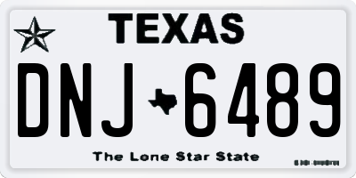 TX license plate DNJ6489