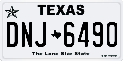 TX license plate DNJ6490