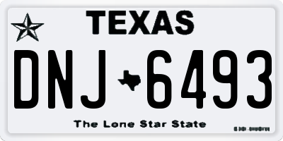 TX license plate DNJ6493