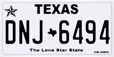 TX license plate DNJ6494