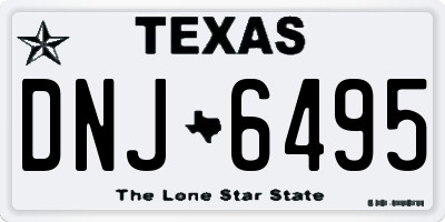 TX license plate DNJ6495