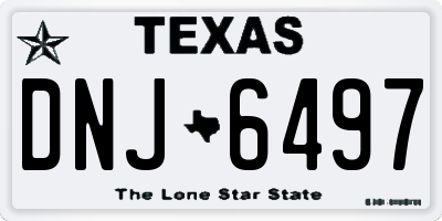 TX license plate DNJ6497