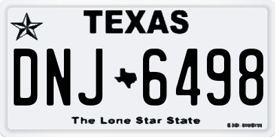 TX license plate DNJ6498