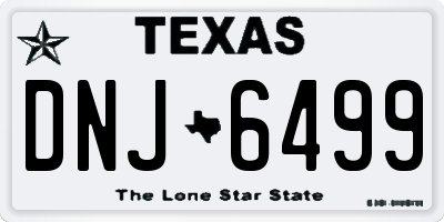 TX license plate DNJ6499