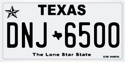 TX license plate DNJ6500