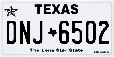 TX license plate DNJ6502