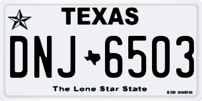 TX license plate DNJ6503