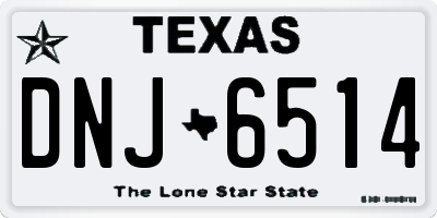 TX license plate DNJ6514