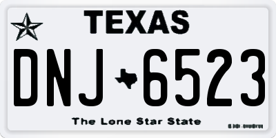 TX license plate DNJ6523