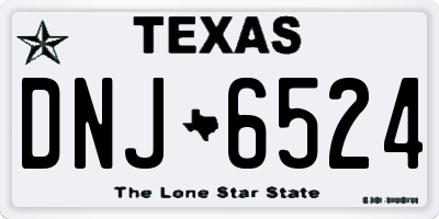 TX license plate DNJ6524