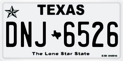 TX license plate DNJ6526