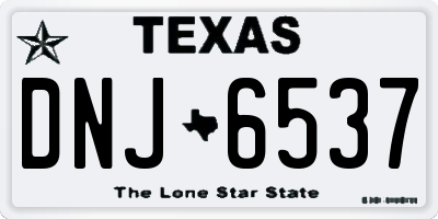 TX license plate DNJ6537