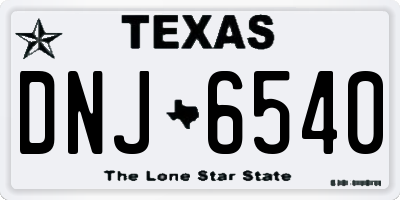 TX license plate DNJ6540