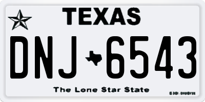 TX license plate DNJ6543