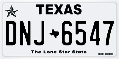 TX license plate DNJ6547