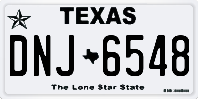 TX license plate DNJ6548