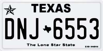 TX license plate DNJ6553