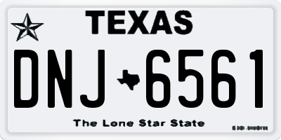 TX license plate DNJ6561