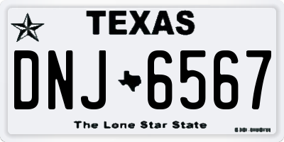 TX license plate DNJ6567