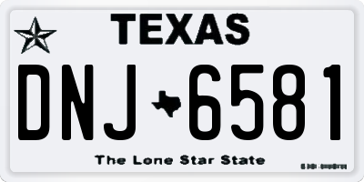 TX license plate DNJ6581