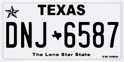 TX license plate DNJ6587