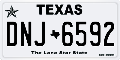 TX license plate DNJ6592