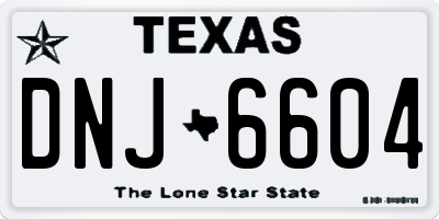 TX license plate DNJ6604