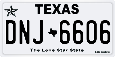 TX license plate DNJ6606