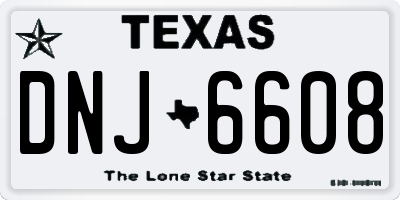 TX license plate DNJ6608
