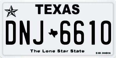 TX license plate DNJ6610